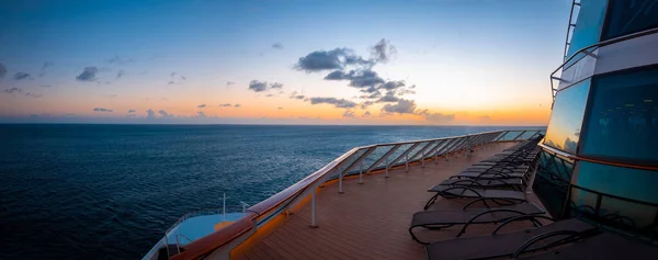 Vista Panoramica Dalla Nave Crociera Lusso Vacanza Nei Caraibi Porto — Foto Stock