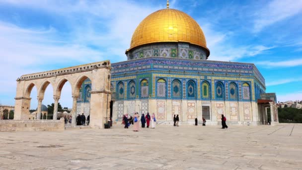 Jerusalén Israel Abril 2023 Jerusalén Santuario Islámico Cúpula Roca Ubicada — Vídeo de stock