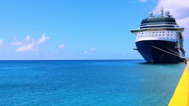 Cruiseschip Saint Croix Frederiksted Amerikaanse Maagdeneilanden Caribische Vakantie — Stockvideo