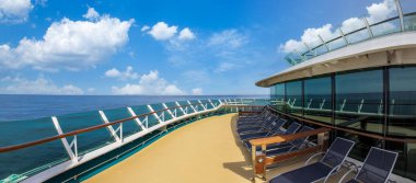 Panoramic Seattle ocean view with luxury cruise ship heading to vacation from Seattle to Alaska. clipart