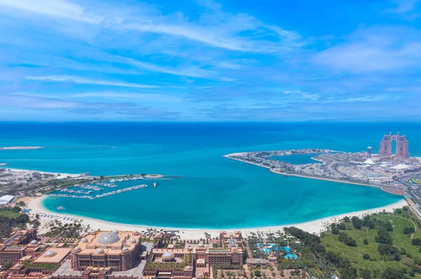 Förenade Arabemiraten Abu Dhabi Waterfront Centrum Marina Och Kust Panorama — Stockfoto
