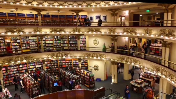 2023年5月10日 アルゼンチン ブエノスアイレス ブエノスアイレス アテネオ グランド スプレンディッドは 世界で最も美しい書店に選ばれ 2番目に大きい — ストック動画
