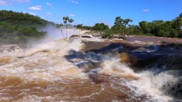 Argentina Destino Turístico Popular Iguazu Parque Nacional Cachoeira Paisagens Cênicas — Vídeo de Stock