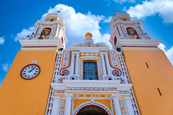 Mexikó Cholula Hölgy Jogorvoslati Katolikus Templom Épült Tetején Piramis Puebla — Stock Fotó