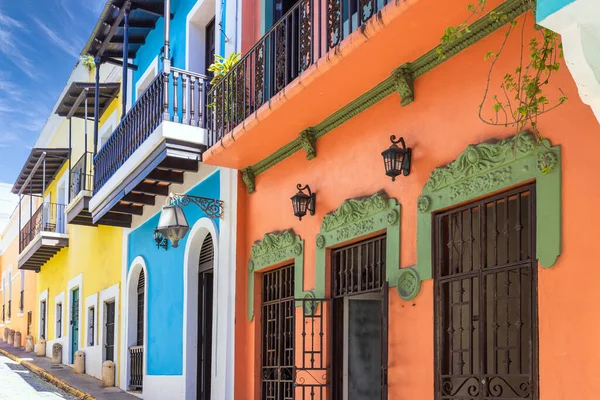 Puerto Rico Färgglada Koloniala Arkitektur Historiska Stadskärnan — Stockfoto