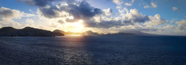 Saint Kitts Nevis Basseterre Scenografica Costa Panoramica Dalla Nave Crociera — Foto Stock