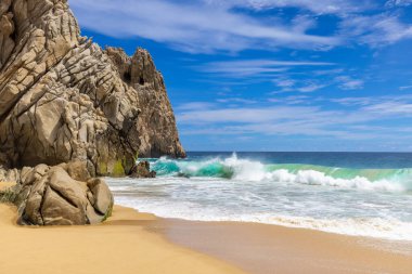 Meksika, Los Cabos, Playa Divorcio ve Playa Amantes, Cabo San Lucas Kemerine yakın bir yere seyahat ediyor..