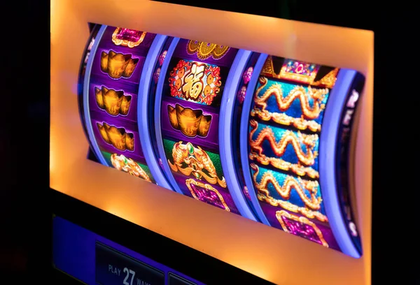 Kasino Spel Blackjack Och Spelautomater Väntar Spelare Och Turister Att — Stockfoto