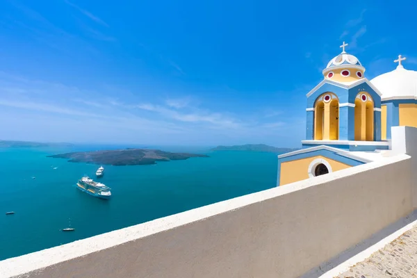 Ελλάδα Νησιά Γραφική Πανοραμική Θέα Στη Θάλασσα Της Σαντορίνης Από — Φωτογραφία Αρχείου