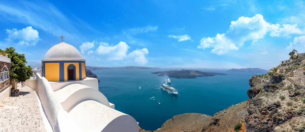 Ελλάδα Νησιά Γραφική Πανοραμική Θέα Στη Θάλασσα Της Σαντορίνης Από — Φωτογραφία Αρχείου