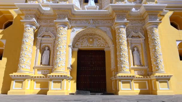 Γουατεμάλα Αντίγκουα Merced Εκκλησία Στο Ιστορικό Κέντρο Της Πόλης Barrio — Αρχείο Βίντεο