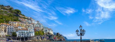 Italy, Amalfi town colorful architecture and Campania Amalfi coast landscapes , UNESCO site.