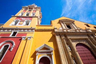 Columbia, Unesco site, colorful Cartagena Walled City Cuidad Amurrallada in historic city center.