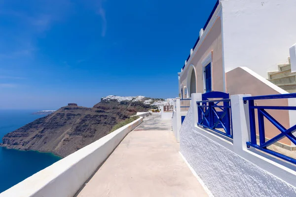 Greece Islands Scenic Panoramic Sea Views Santorini Island Fira Village — Stock Photo, Image