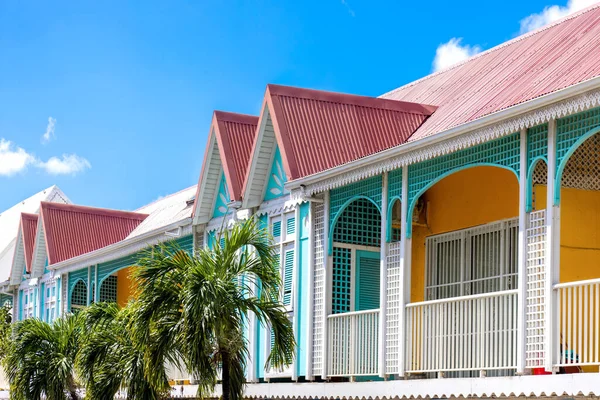 Caribbean Cruise Vacation Colonial Scenic Colorful Streets Marigot Saint Martin — Stock Photo, Image