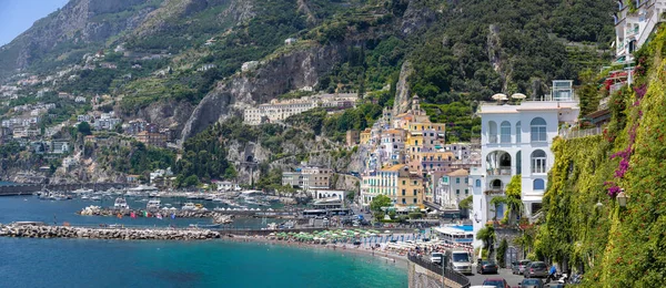 Olaszország Amalfi Város Színes Építészet Campania Amalfi Tengerparti Tájak Unesco — Stock Fotó