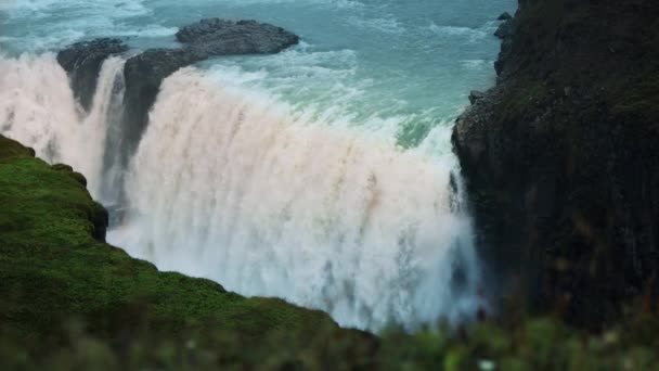Ρέικιαβικ Ξενάγηση Στο Γραφικό Gullfoss Falls Ένα Μέρος Της Ισλανδίας — Αρχείο Βίντεο