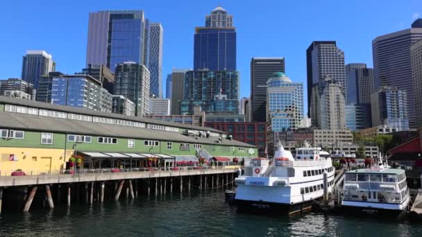 Seattle Waszyngton Stany Zjednoczone Września 2023 Panoramiczny Widok Seattle Financial — Wideo stockowe
