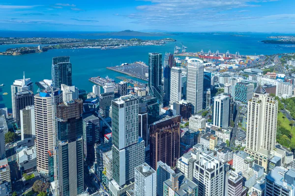 Vistas Panorámicas Panorámicas Del Horizonte Auckland Del Centro Financiero Ciudad —  Fotos de Stock