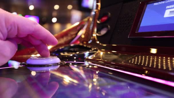 Person Gambling Casino Blackjack Slot Machines Cruise Vacation — Stock Video