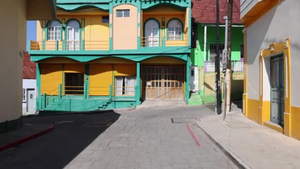 Architecture Coloniale Colorée Centre Historique Flores Guatemala — Video