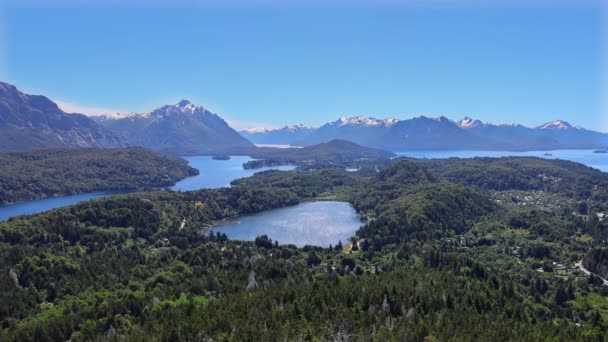 Argentinië Patagonië Schilderachtige Panoramische Landschappen Van Isla Victoria Andes — Stockvideo