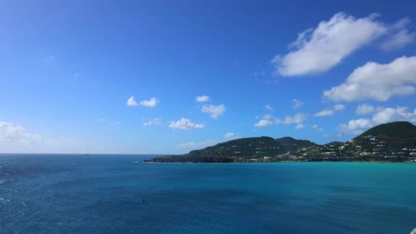 Ilha Sint Marrten Navio Cruzeiro Férias Caribe — Vídeo de Stock