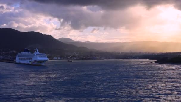 Statek Wycieczkowy Dominikanie Puerto Plata Karaibskich Wakacjach Rejsowych — Wideo stockowe