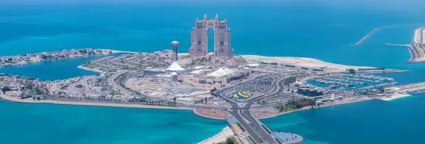 Uae Объединенные Арабские Эмираты Набережная Центре Абу Даби Прибрежная Панорама Стоковая Картинка