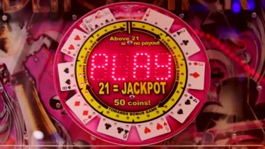 Jackpot casino slot machine waiting for gamblers to bet and spend money.