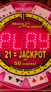 Jackpot casino slot machine waiting for gamblers to bet and spend money.