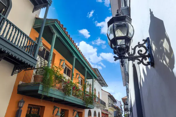 stock image Panama, Panama City historic center Casco Viejo colorful streets and colonial architecture.