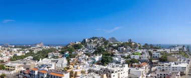 Meksika, Mazatlan manzaralı El Malecon yakınlarındaki tarihi merkez, turist plajları ve manzaralı manzaralar.