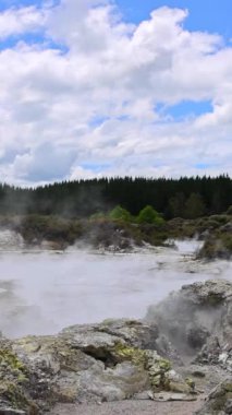 Tauranga, Yeni Zelanda 'daki Hells Gate Jeotermal Park Rezervi ve Mud Spa.