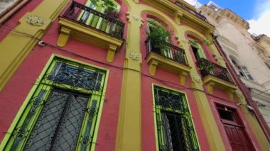 Cuba, colorful streets of Old Havana in historic city center near Paseo El Prado and El Capitolio.