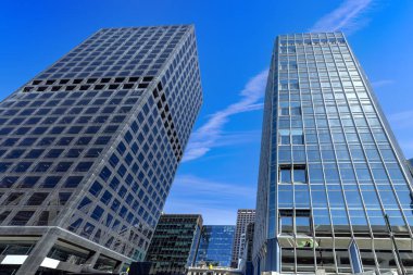Wellington şehir merkezinin panoramik silueti Yeni Zelanda.