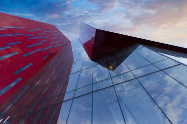 Kanada, Montreal panoramik silueti şehir merkezinde finans, iş ve teknoloji şehir merkezinde.