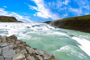 Reykjavik, tour to scenic Gullfoss Falls, a part of Iceland Golden Circle travel destination. clipart