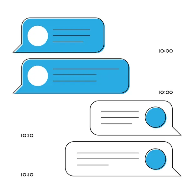  Kurye sohbetinin vektör çizgisi çizimi. Minimalizm, özensiz, temiz. Sunumlar ve bilgi grafikleri için. Web sayfası ve uygulama için.