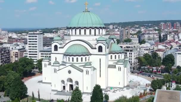 Saint Sava Tapınağı Belgrad Sırbistan Dolly Zoom Görsel Efekti Kentin — Stok video