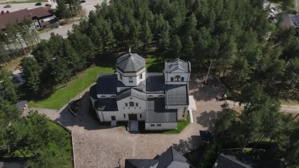 Zlatibor Mountain Resort Serbia Drone Aerial View Orthodox Church Revealing — Αρχείο Βίντεο