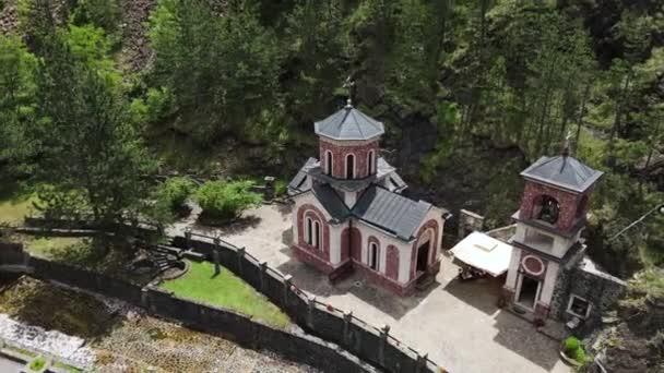 Mokra Gora Serbia Drone Aerial View John Baptist Orthodox Church — Stok video