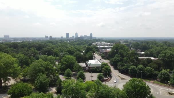Vista Aérea Raleigh City Skyline Casa Universidade Estadual Carolina Norte — Vídeo de Stock