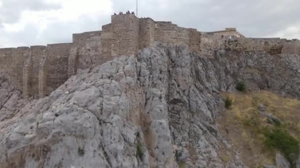 Ακρόπολη Αθηνών Ελλάδα Drone Aerial View Ancient Landmark Tourists — Αρχείο Βίντεο