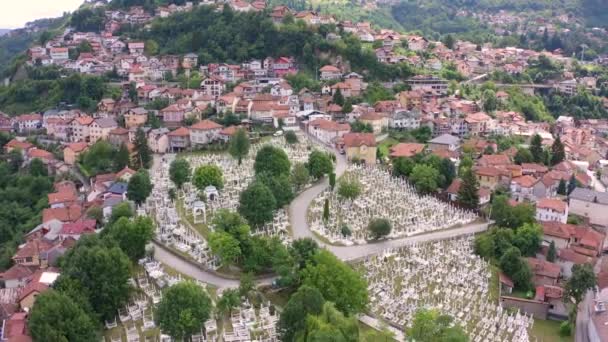 Mostar Bosnia Herzegovina Vista Aérea Edificios Residenciales Del Vecindario — Vídeo de stock