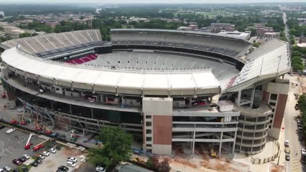Aerial View Bryant Denny Football Stadium Felújítás Alatt Home Crimson — Stock videók