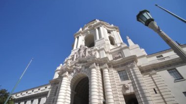 Pasadena Belediye Binası, Low Angle View, Landmark Sunny Day, Los Angeles County, Kaliforniya ABD 4k