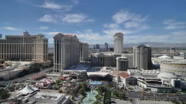 Tidsförskjutning Las Vegas Stadsbild Skyline Rörliga Moln Ovanför Hotell Och — Stockvideo