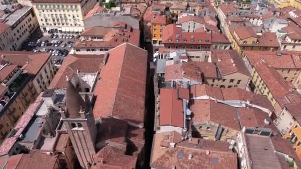 Верона Италия Воздушный Вид Центр Города Здания Башню Арену Заднем — стоковое видео