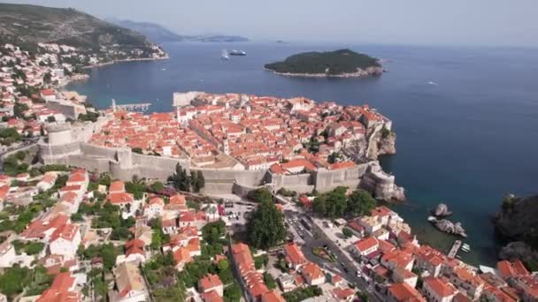 Dubrovnik Eski Kasabası Hırvatistan Adriyatik Denizi Sahili Ünlü Turist Hedefinin — Stok video